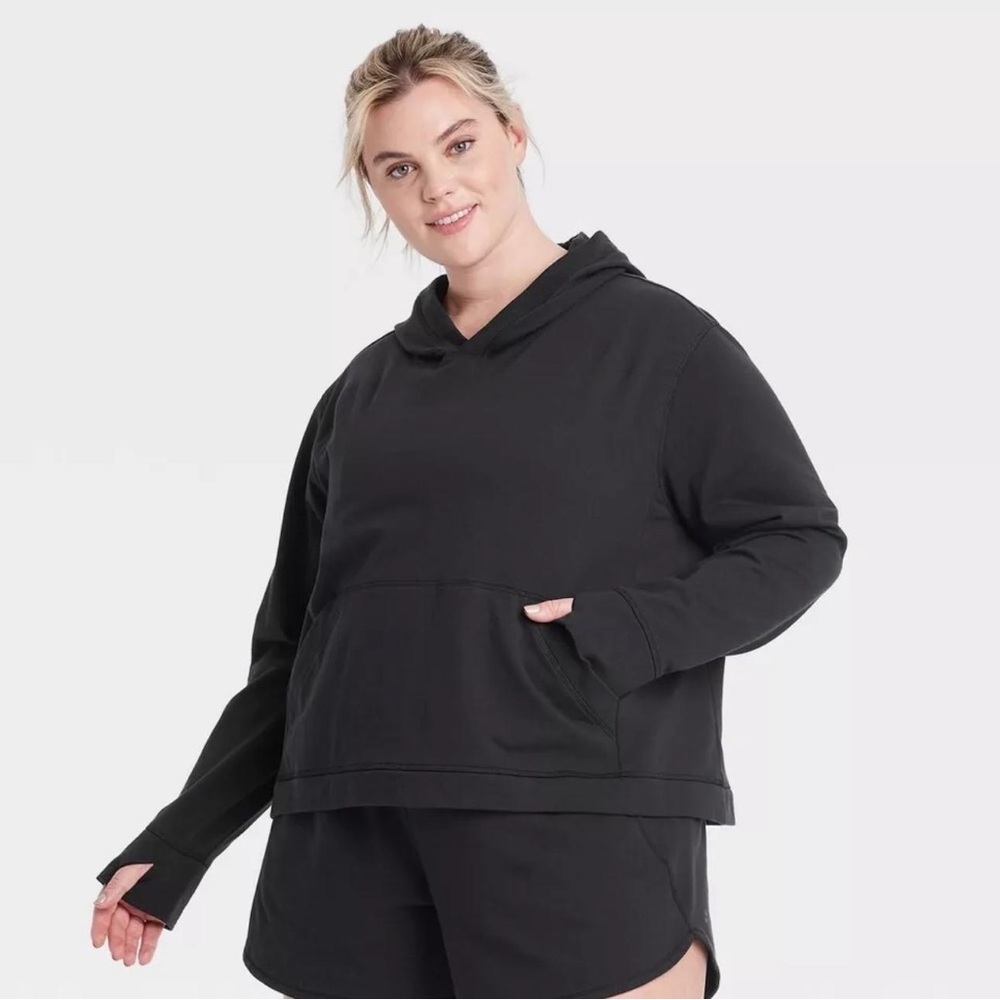Women's Plus Size Pullover Hoodie  All in Motion Sweater Black Size 3X